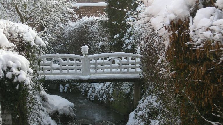 Une photo du Pont du Wéry sous la neige